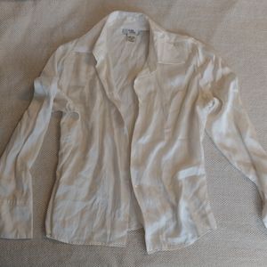 Vintage white silk button up blouse